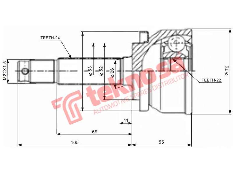 OUTER CV JOINT - NI5910 (TEKNOSA)