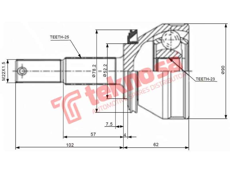 OUTER CV JOINT - NI5934 (TEKNOSA)