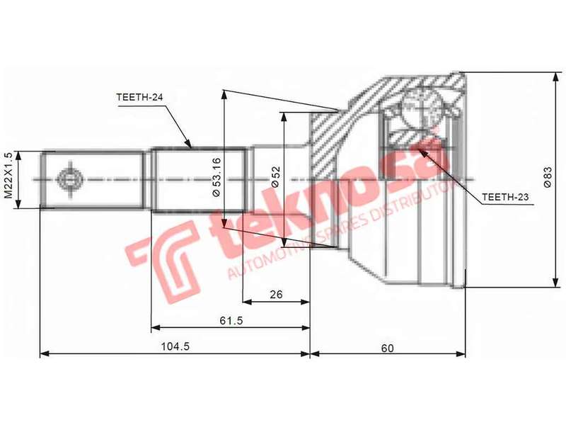 OUTER CV JOINT - NI5945 (TEKNOSA)
