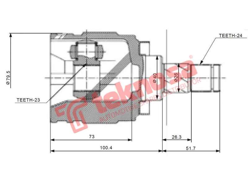 TEKNOSA FRONT LEFT - RIGHT INNER CV JOINT For NISSAN SENTRA [1] 1.3 (E13S)(8V 52KW) 87-92