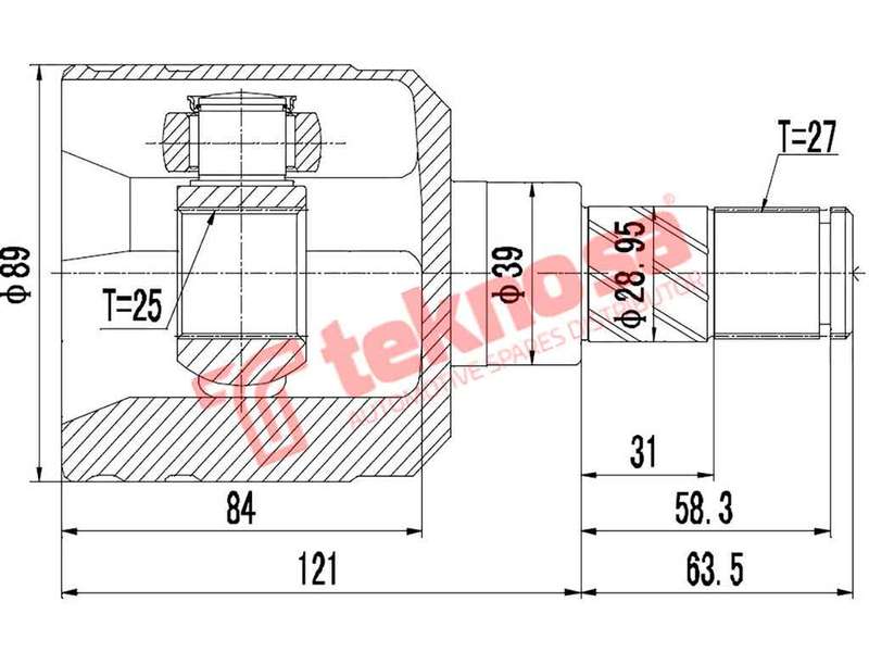 TEKNOSA FRONT LEFT - RIGHT INNER CV JOINT For NISSAN SENTRA [2] 200I (SR20DE)(16V 105KW) 93-96