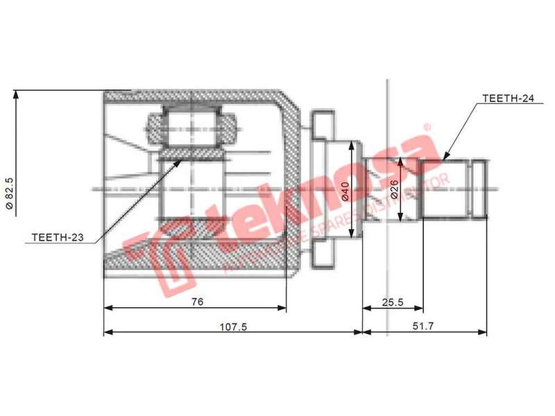 TEKNOSA FRONT LEFT - RIGHT INNER CV JOINT For NISSAN SENTRA [2] 1.6 (GA16DE)(16V 79KW) 92-97