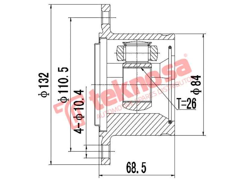 INNER CV JOINT - NI6612 (TEKNOSA)