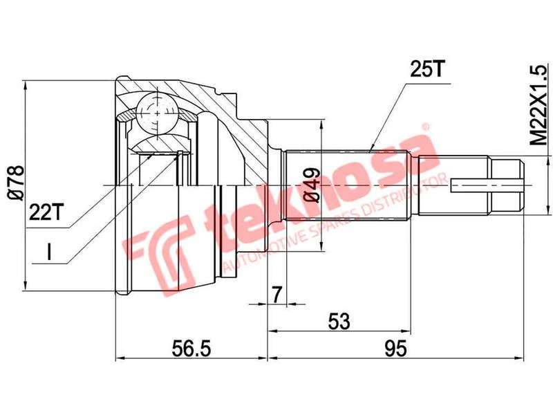 OUTER CV JOINT - NI7086 (TEKNOSA)