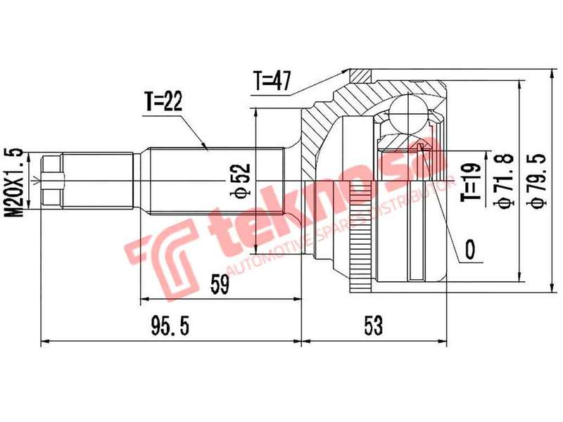 OUTER CV JOINT - OP3007A (TEKNOSA)