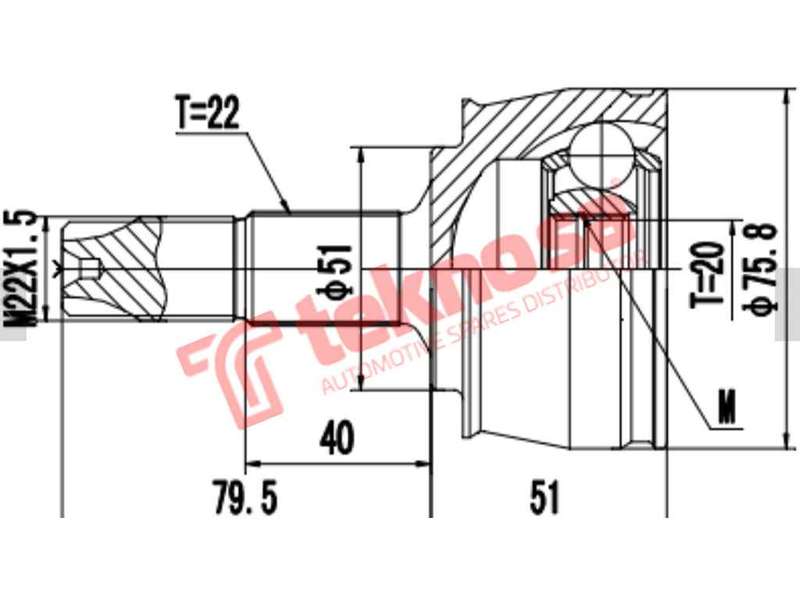 OUTER CV JOINT - OP3014 (TEKNOSA)