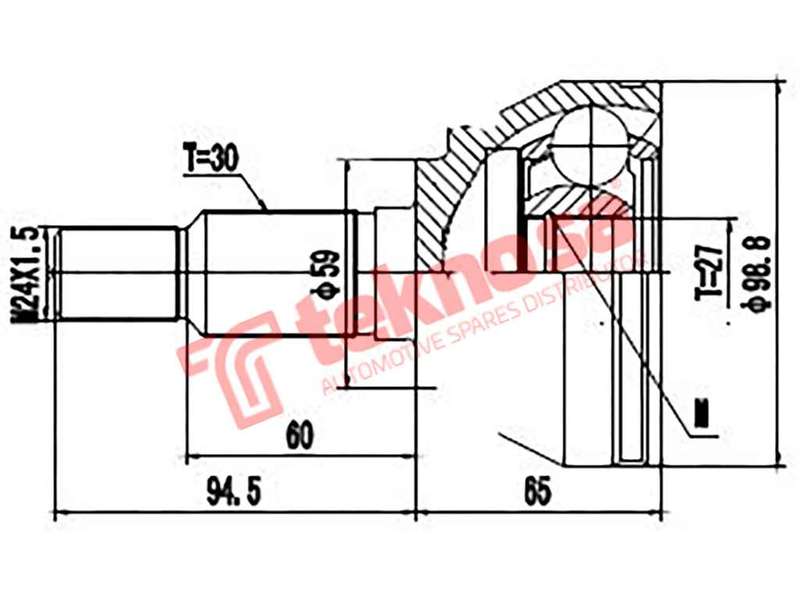 OUTER CV JOINT - OP3015 (TEKNOSA)