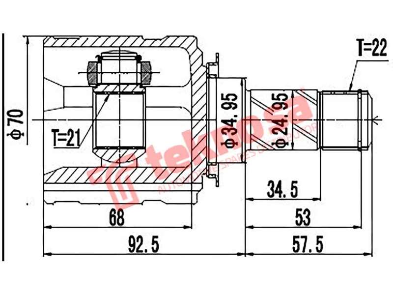 INNER CV JOINT - OP4008 (TEKNOSA)