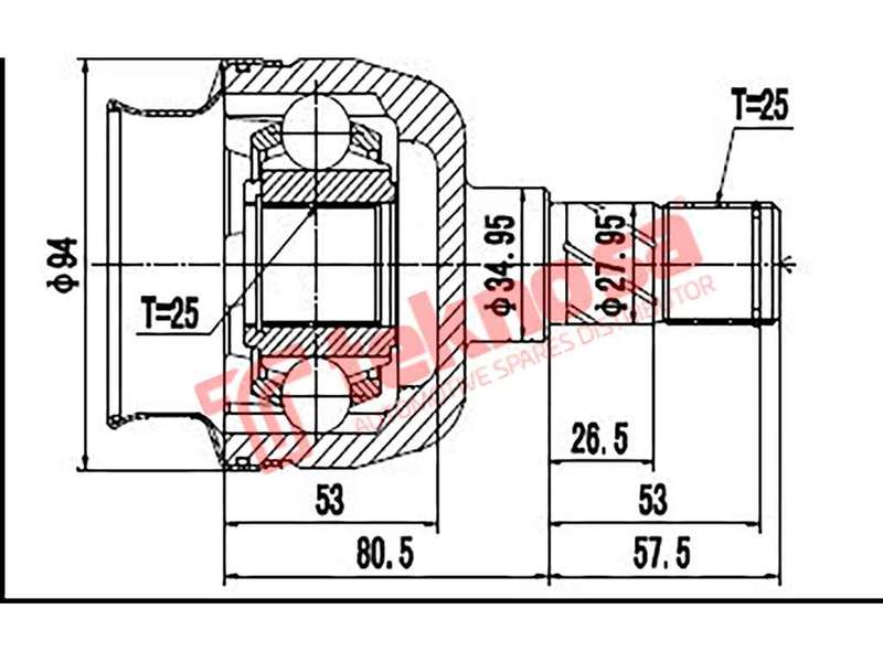 TEKNOSA FRONT LEFT - RIGHT INNER CV JOINT For OPEL ASTRA [J] 1.4 (A14NET)(16V 103KW) 10-20