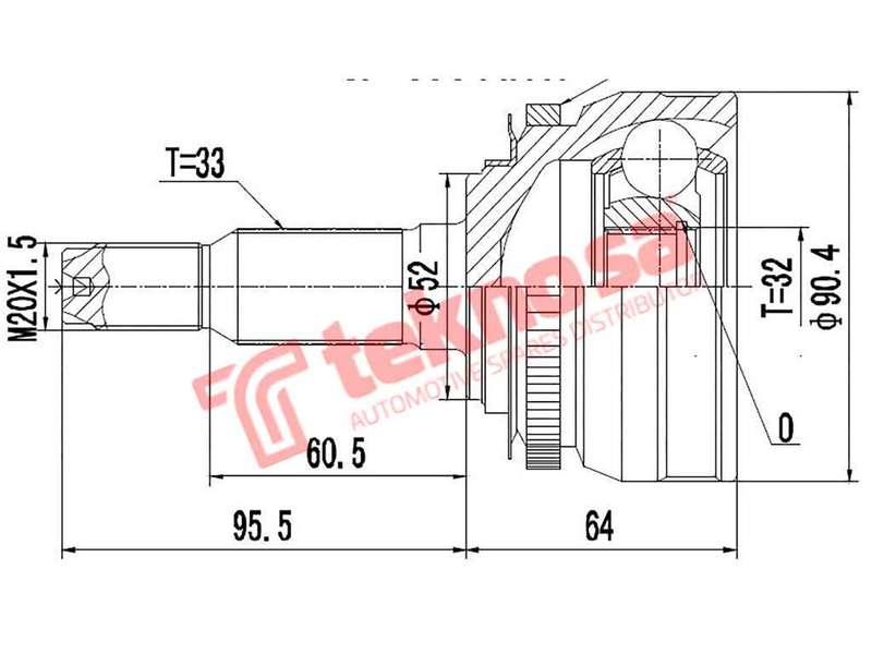 OUTER CV JOINT - OP5718A (TEKNOSA)