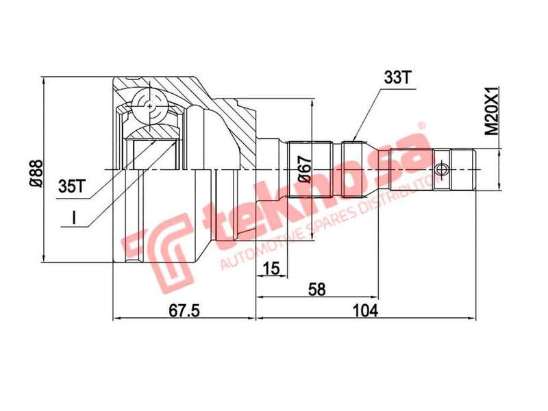 OUTER CV JOINT - OP5721 (TEKNOSA)