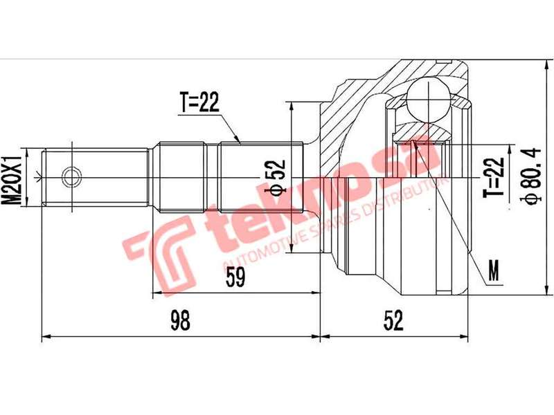 OUTER CV JOINT - OP5911F3 (TEKNOSA)
