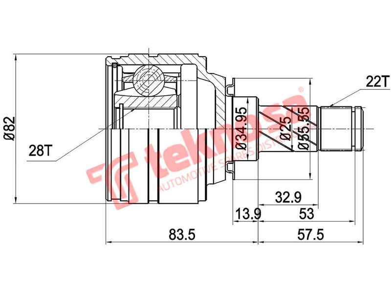 TEKNOSA FRONT LEFT - RIGHT INNER CV JOINT For OPEL CORSA [B] LDV 130I (13NE)(8V 58KW) 96-00