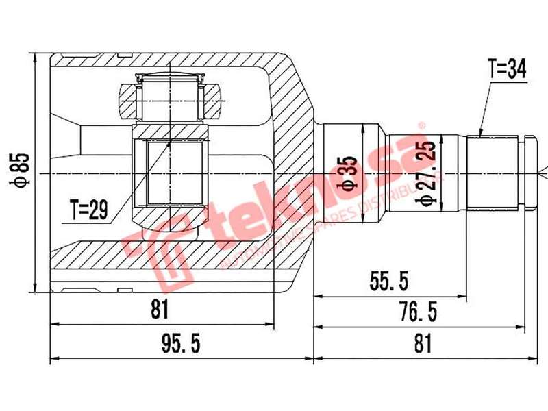 INNER CV JOINT - OP6615 (TEKNOSA)