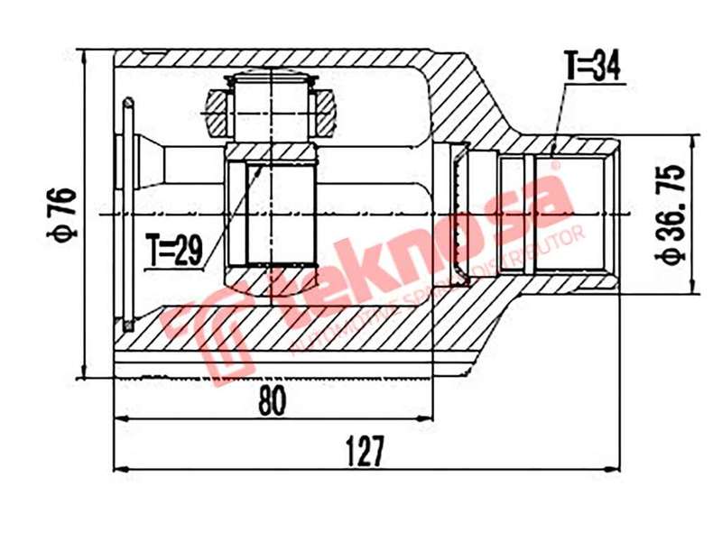 TEKNOSA INNER CV JOINT For TOYOTA FORTUNER [1] 4.0 (1GR-FE)(24V 175KW) 06-11