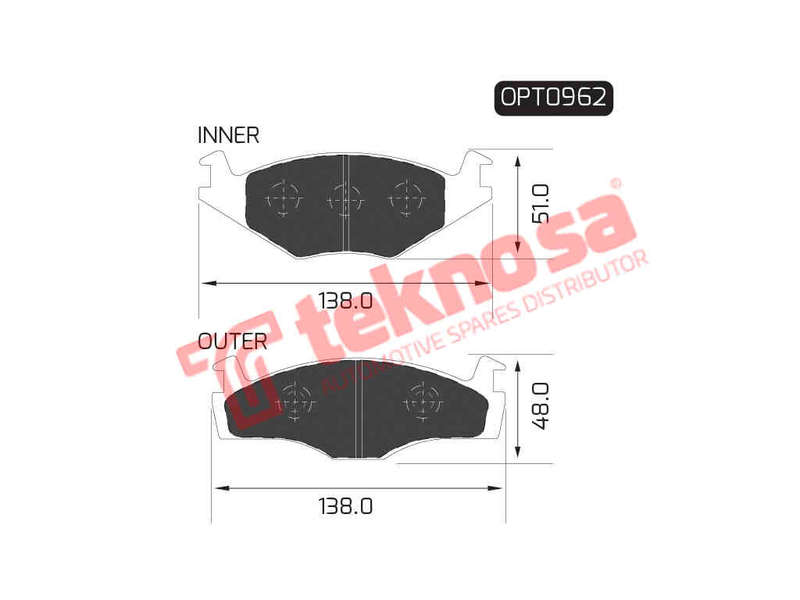 BRAKE PADS - OPT0962 (OPTIMA)