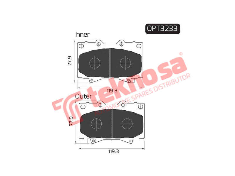 BRAKE PADS - OPT3233 (OPTIMA)