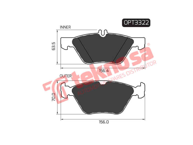 BRAKE PADS - OPT3322 (OPTIMA)
