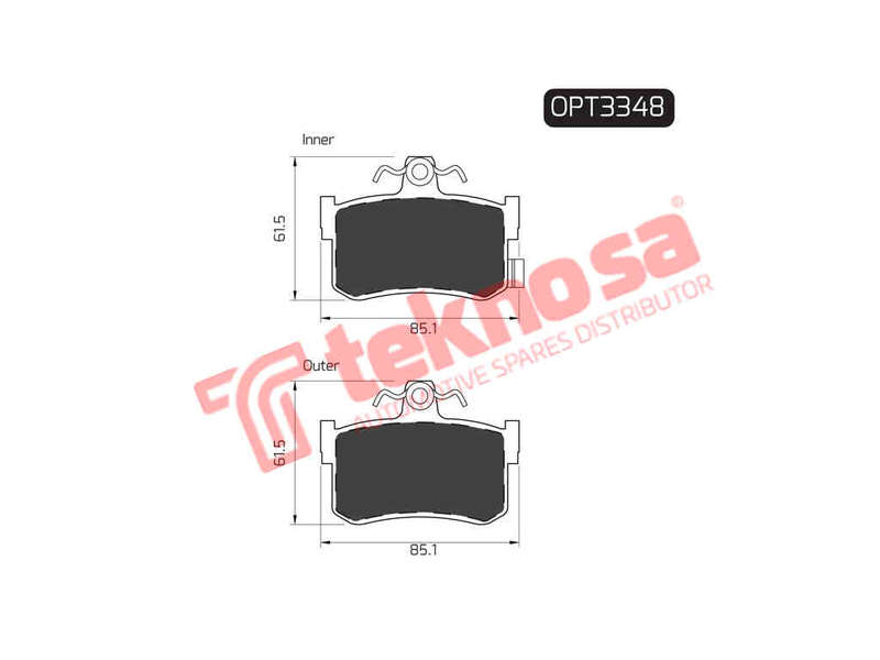 BRAKE PADS - OPT3348 (OPTIMA)