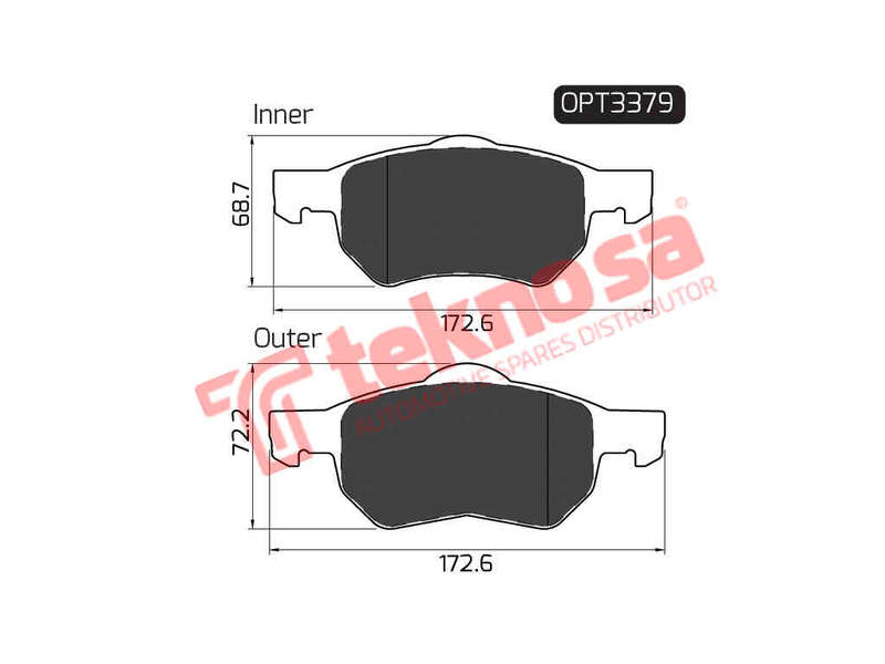 BRAKE PADS - OPT3379 (OPTIMA)
