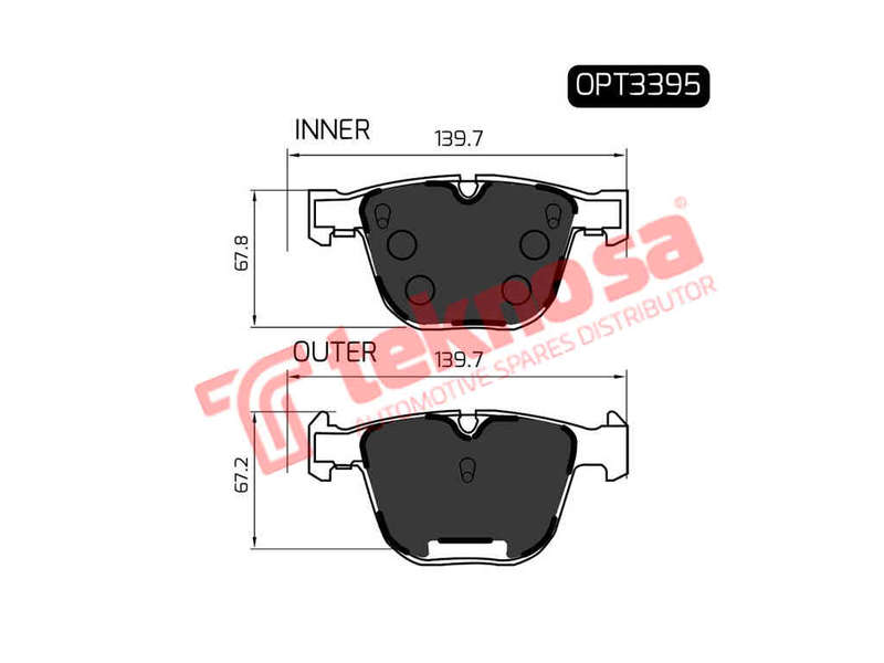 BRAKE PADS - OPT3395 (OPTIMA)