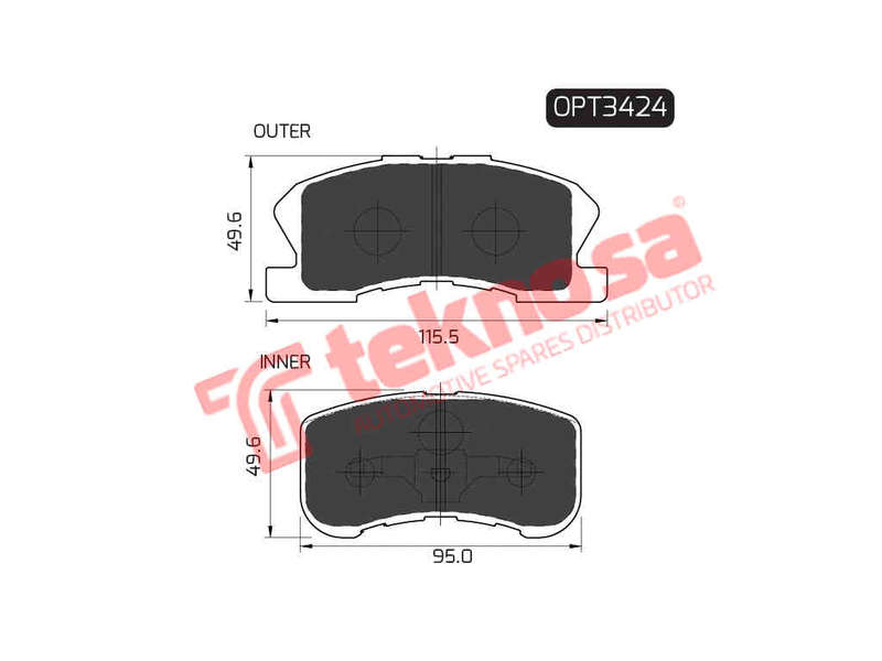 BRAKE PADS - OPT3424 (OPTIMA)