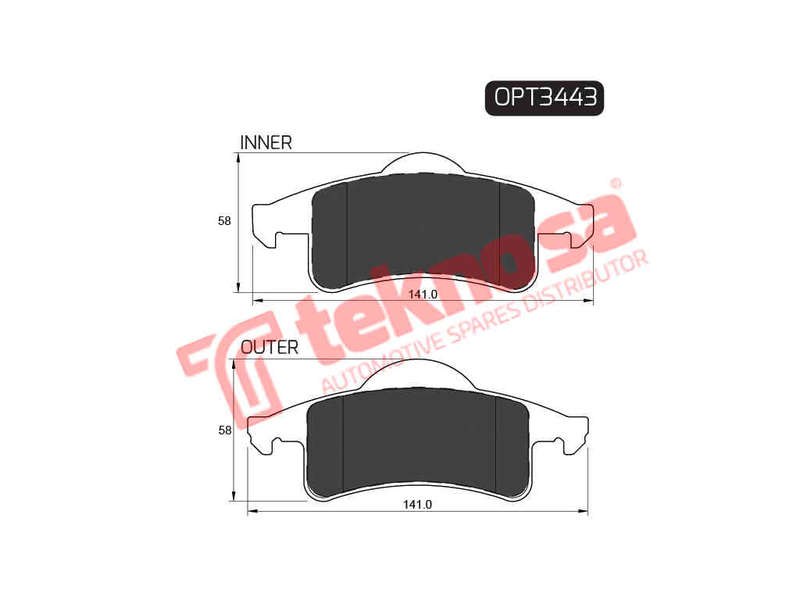 BRAKE PADS - OPT3443 (OPTIMA)