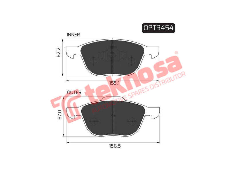 BRAKE PADS - OPT3454 (OPTIMA)