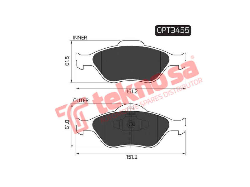 BRAKE PADS - OPT3455 (OPTIMA)