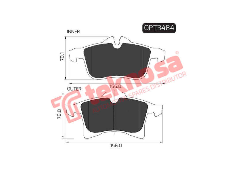 BRAKE PADS - OPT3484 (OPTIMA)