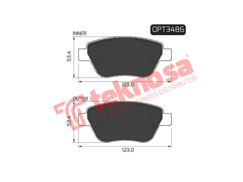 BRAKE PADS - OPT3486 (OPTIMA)