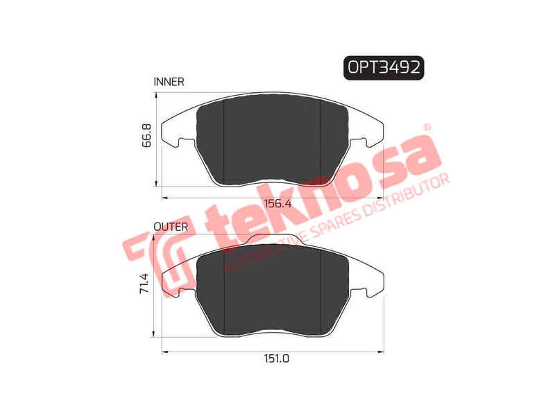BRAKE PADS - OPT3492 (OPTIMA)