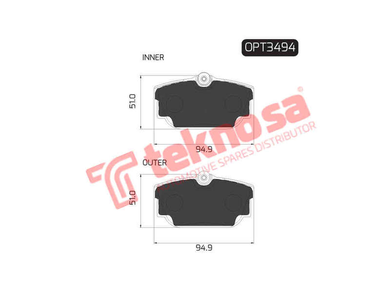 BRAKE PADS - OPT3494 (OPTIMA)