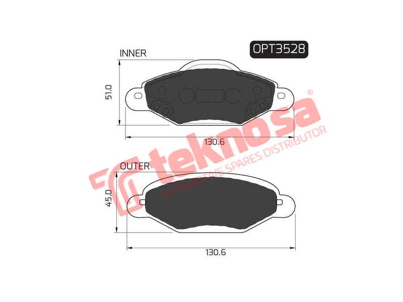 BRAKE PADS - OPT3528 (OPTIMA)