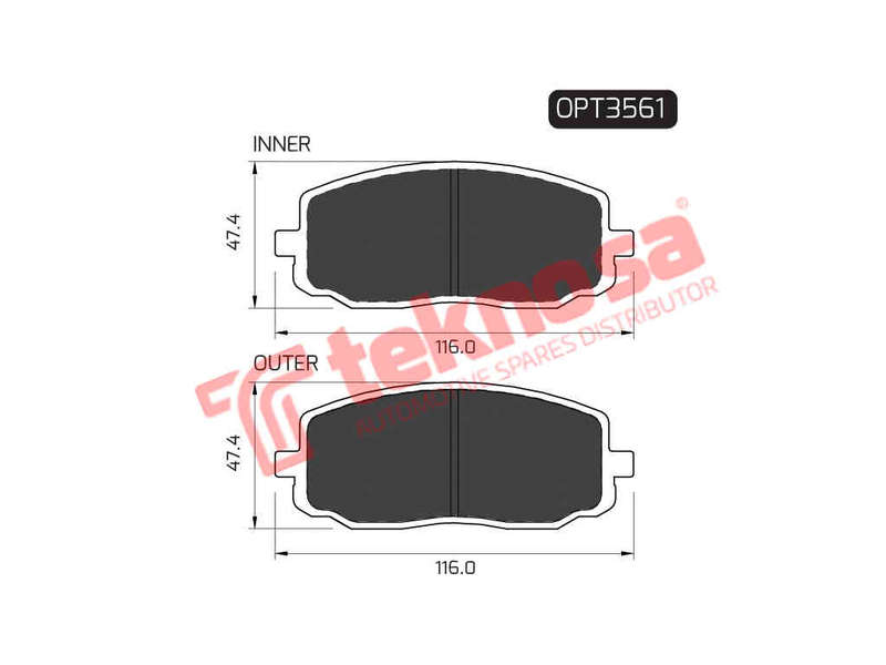 BRAKE PADS - OPT3561 (OPTIMA)