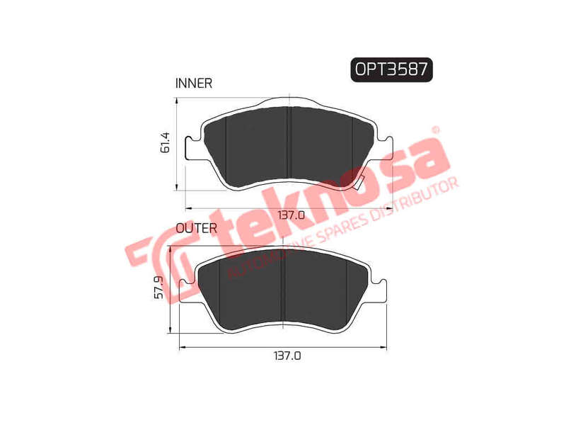 BRAKE PADS - OPT3587 (OPTIMA)