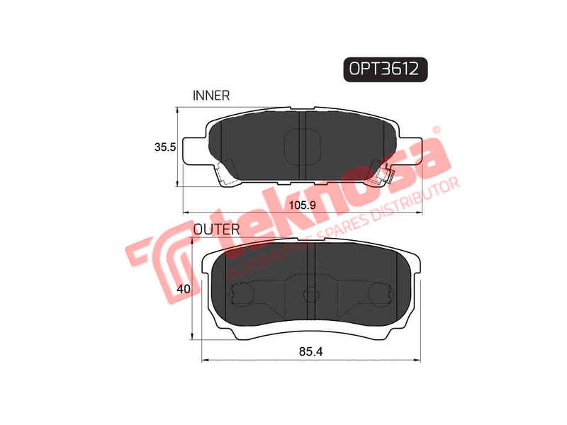 BRAKE PADS - OPT3612 (OPTIMA)