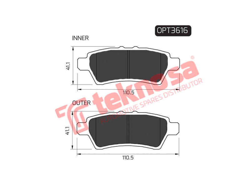BRAKE PADS - OPT3616 (OPTIMA)