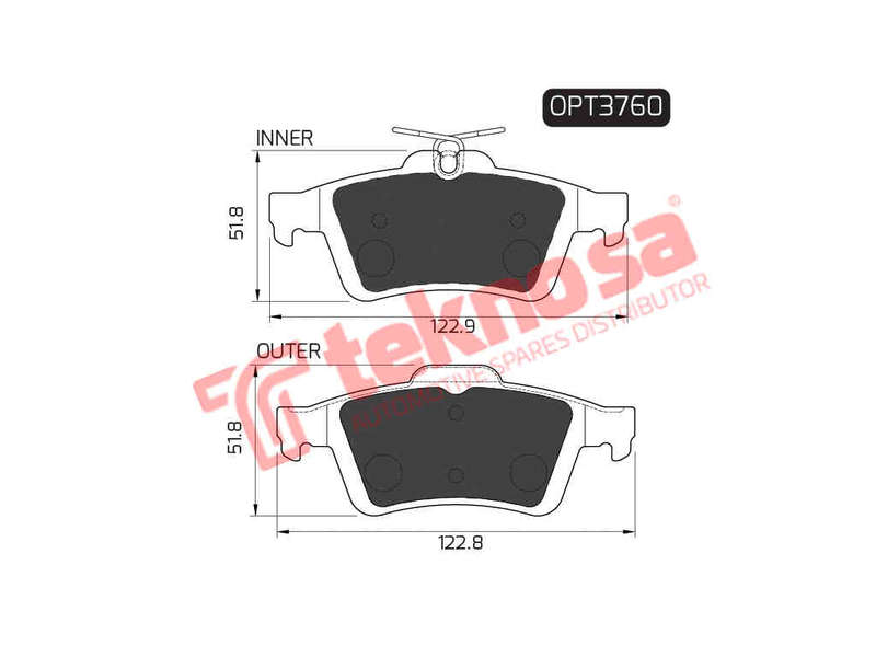 BRAKE PADS - OPT3760 (OPTIMA)
