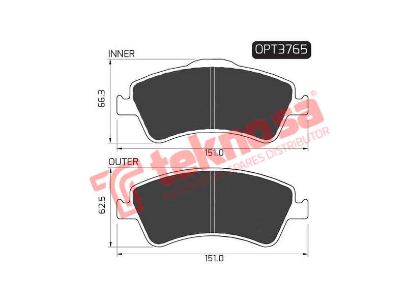 BRAKE PADS - OPT3765 (OPTIMA)