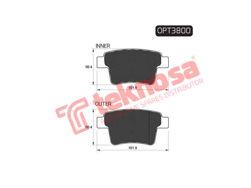 BRAKE PADS - OPT3800 (OPTIMA)