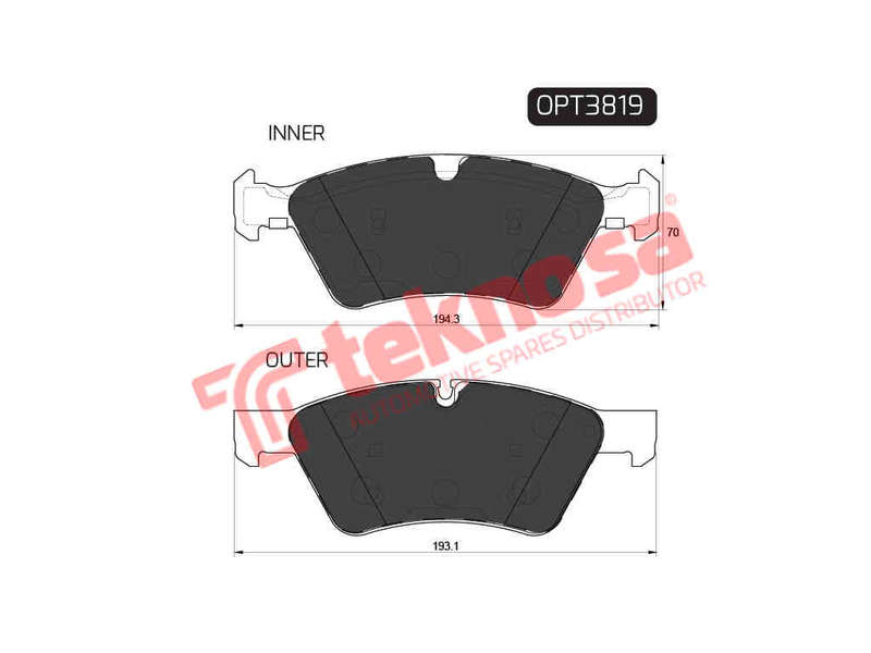 BRAKE PADS - OPT3819 (OPTIMA)