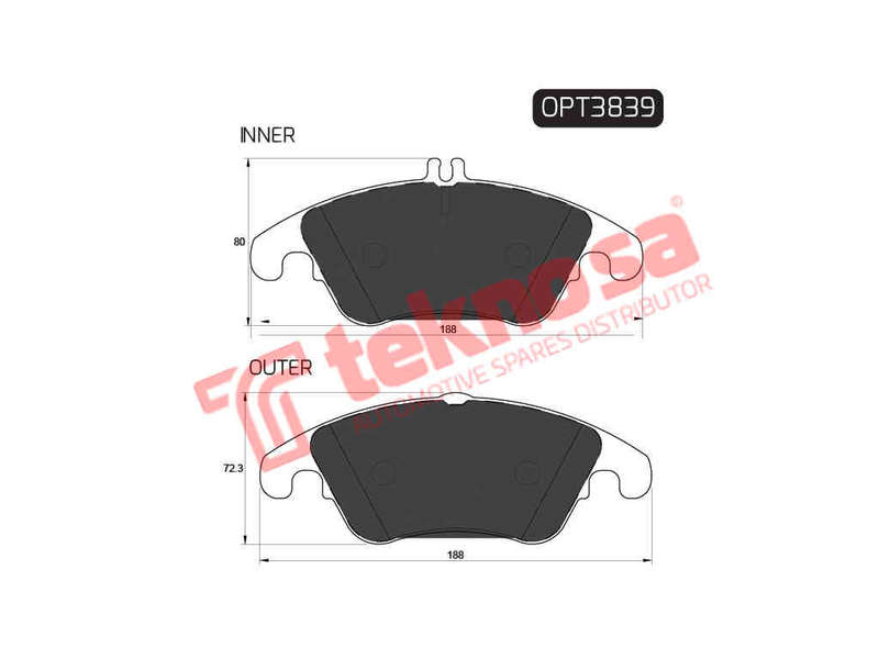 BRAKE PADS - OPT3839 (OPTIMA)