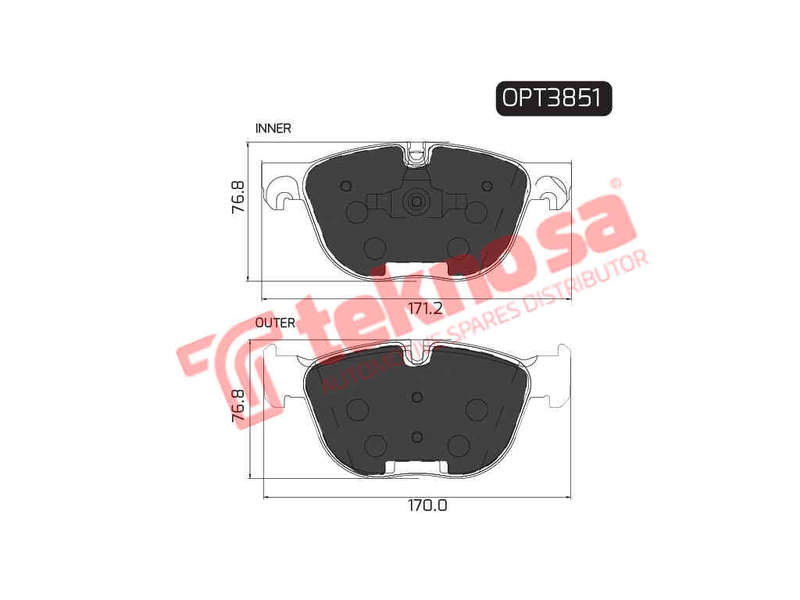 BRAKE PADS - OPT3851 (OPTIMA)