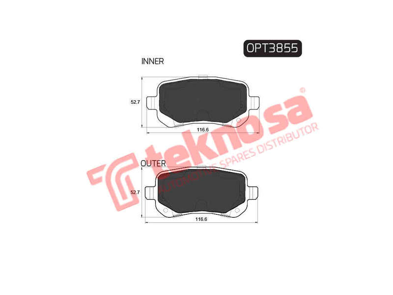 BRAKE PADS - OPT3855 (OPTIMA)