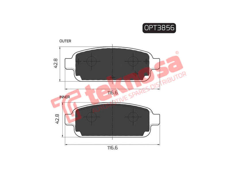 BRAKE PADS - OPT3856 (OPTIMA)