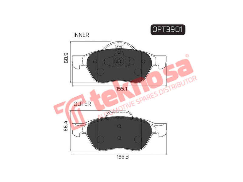 BRAKE PADS - OPT3901 (OPTIMA)