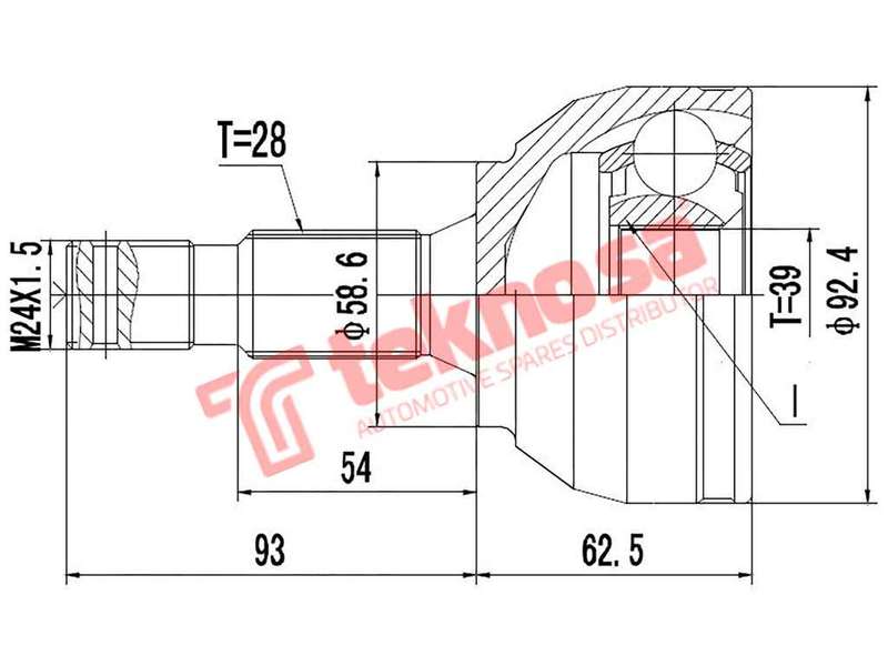 TEKNOSA FRONT LEFT - RIGHT OUTER CV JOINT For PEUGEOT 407 2.0 HDi (RHR DW10BTED4)(16V 100KW) 05-08