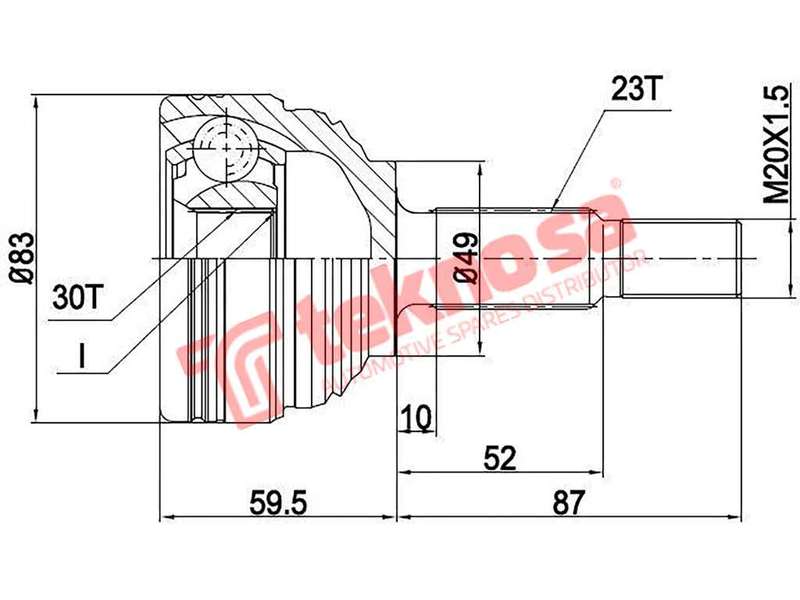 OUTER CV JOINT - RN3004 (TEKNOSA)