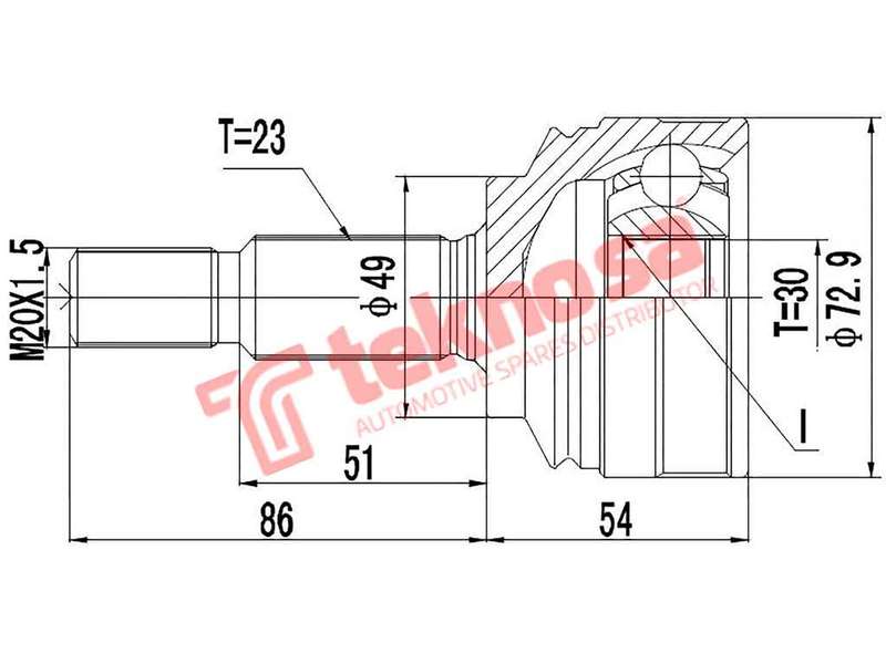 OUTER CV JOINT - RN3017 (TEKNOSA)